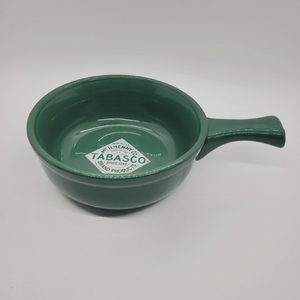 Tabasco Brand Products Green Ceramic Soup Bowl Crock with Handle Houston Harvest